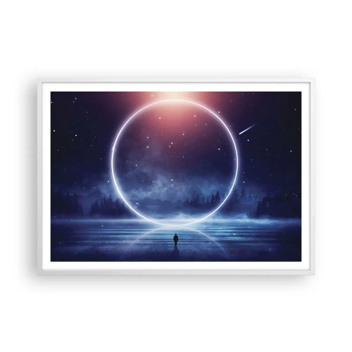 Affisch i vit ram - De finns redan här... - 100x70 cm