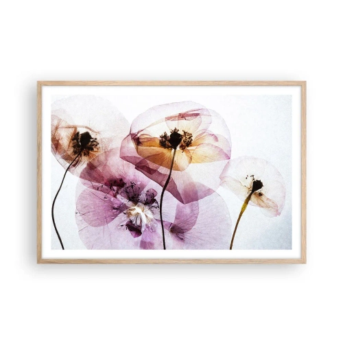 Affisch i ram av ljusek - Blommornas transparenta kroppar - 91x61 cm