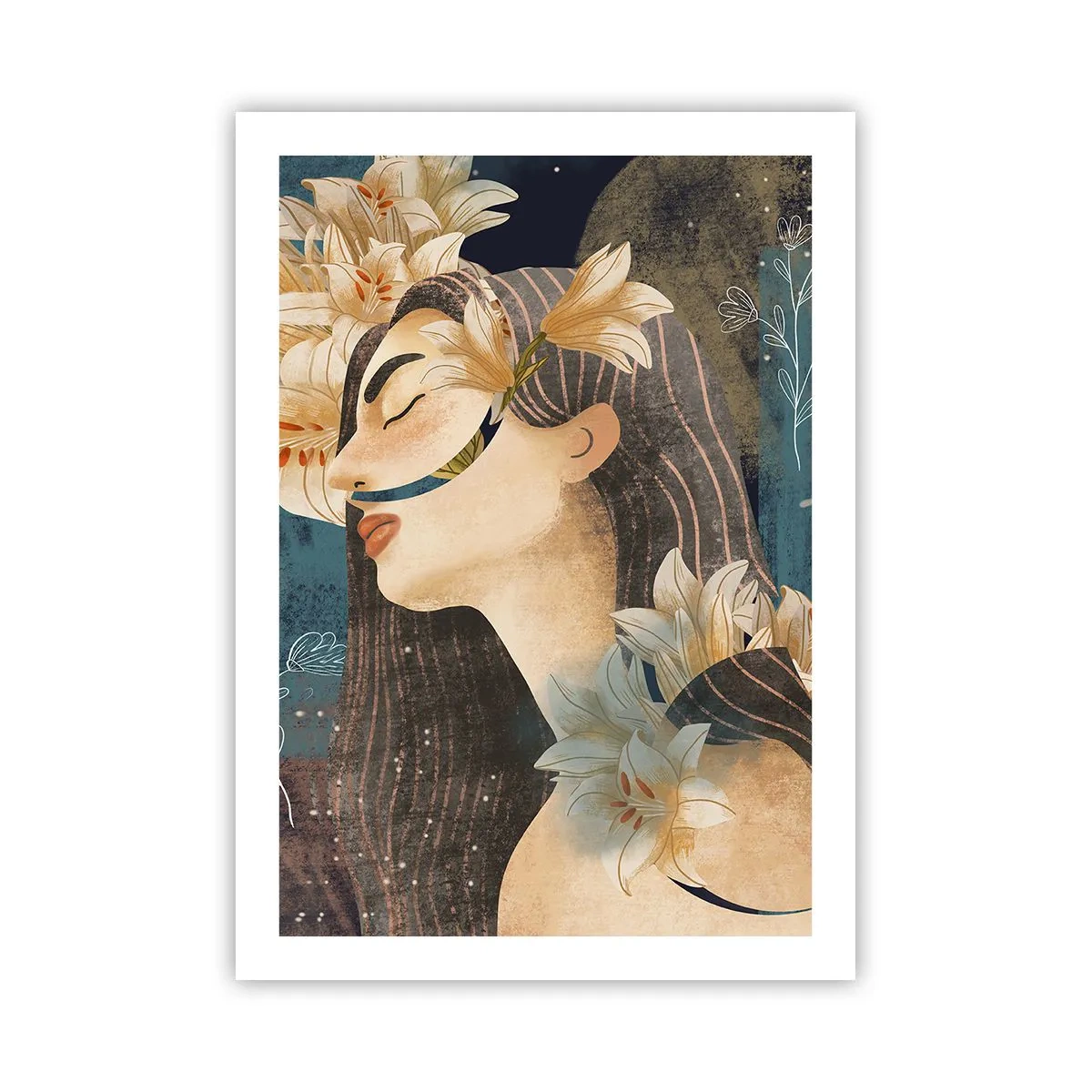 Affisch - Sagan om drottning med liljor - 50x70 cm