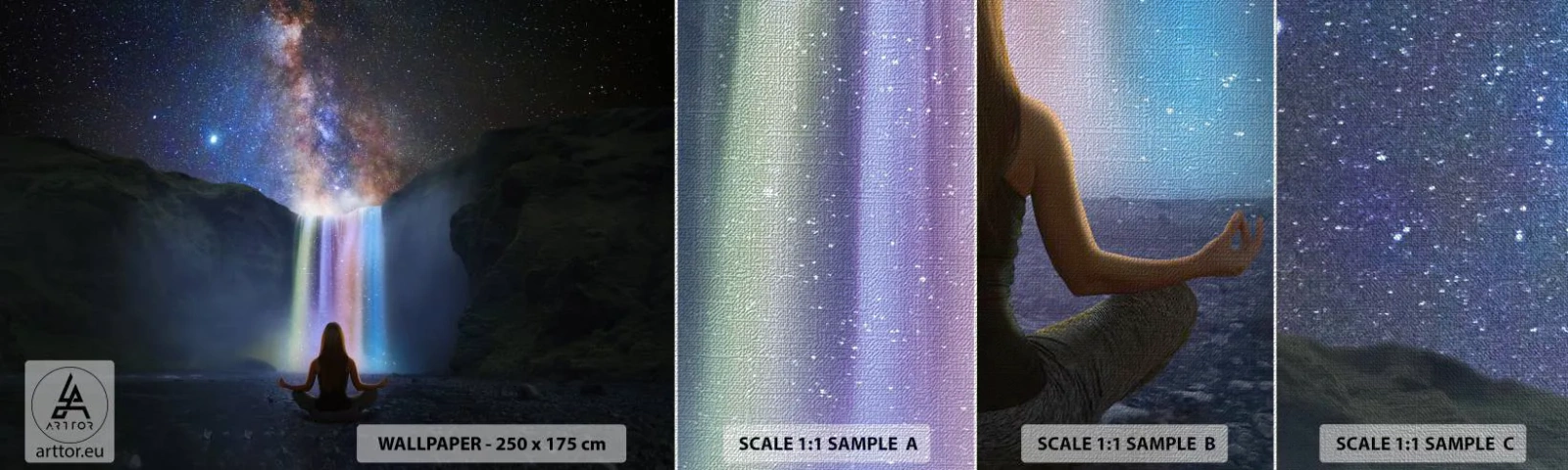 Provbit av fototapet Premium Canvas - Absolut harmoni - Abstraktion, Vattenfall, Fantasi - 100x30 cm