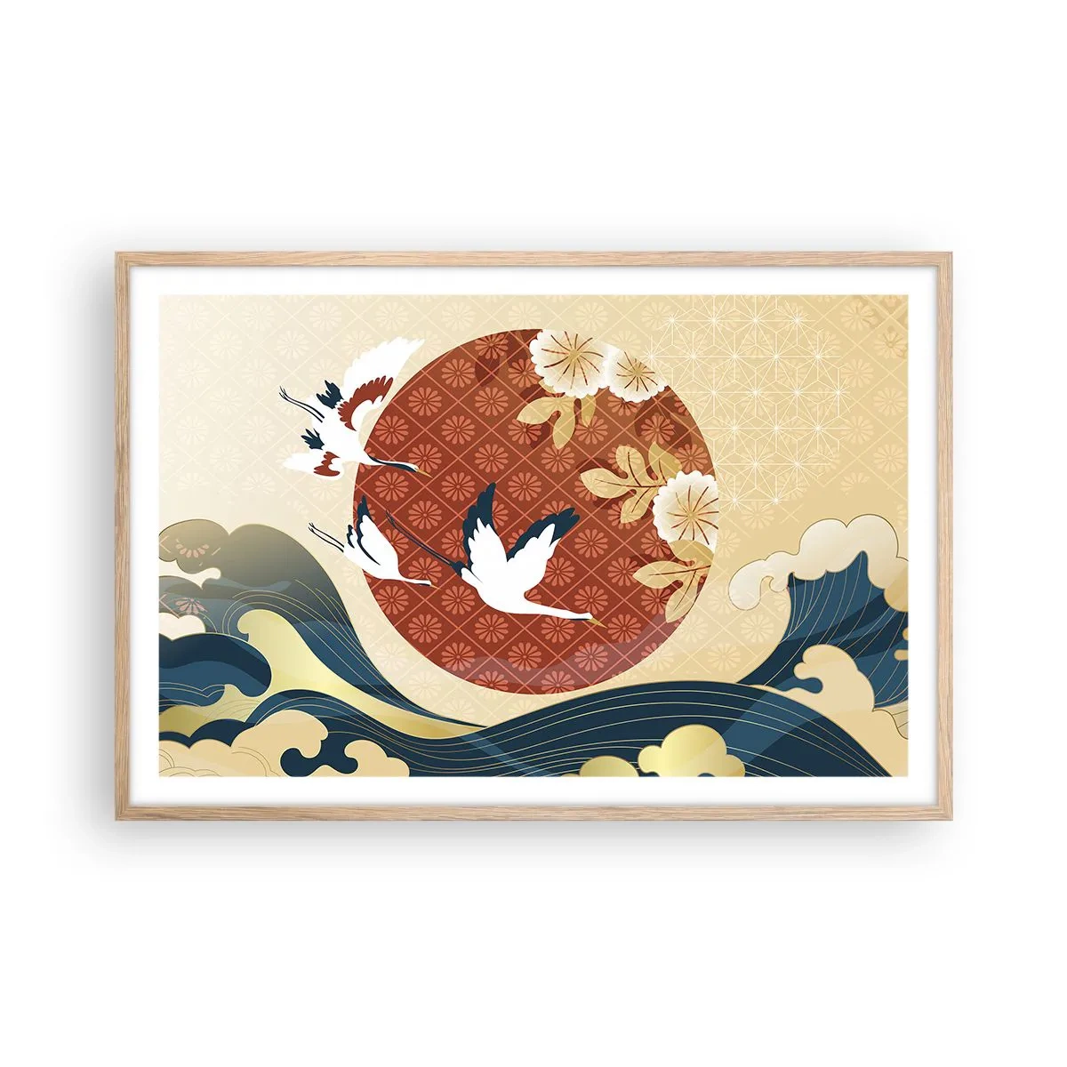 Affisch i ram av ljusek - Japansk saga - 91x61 cm