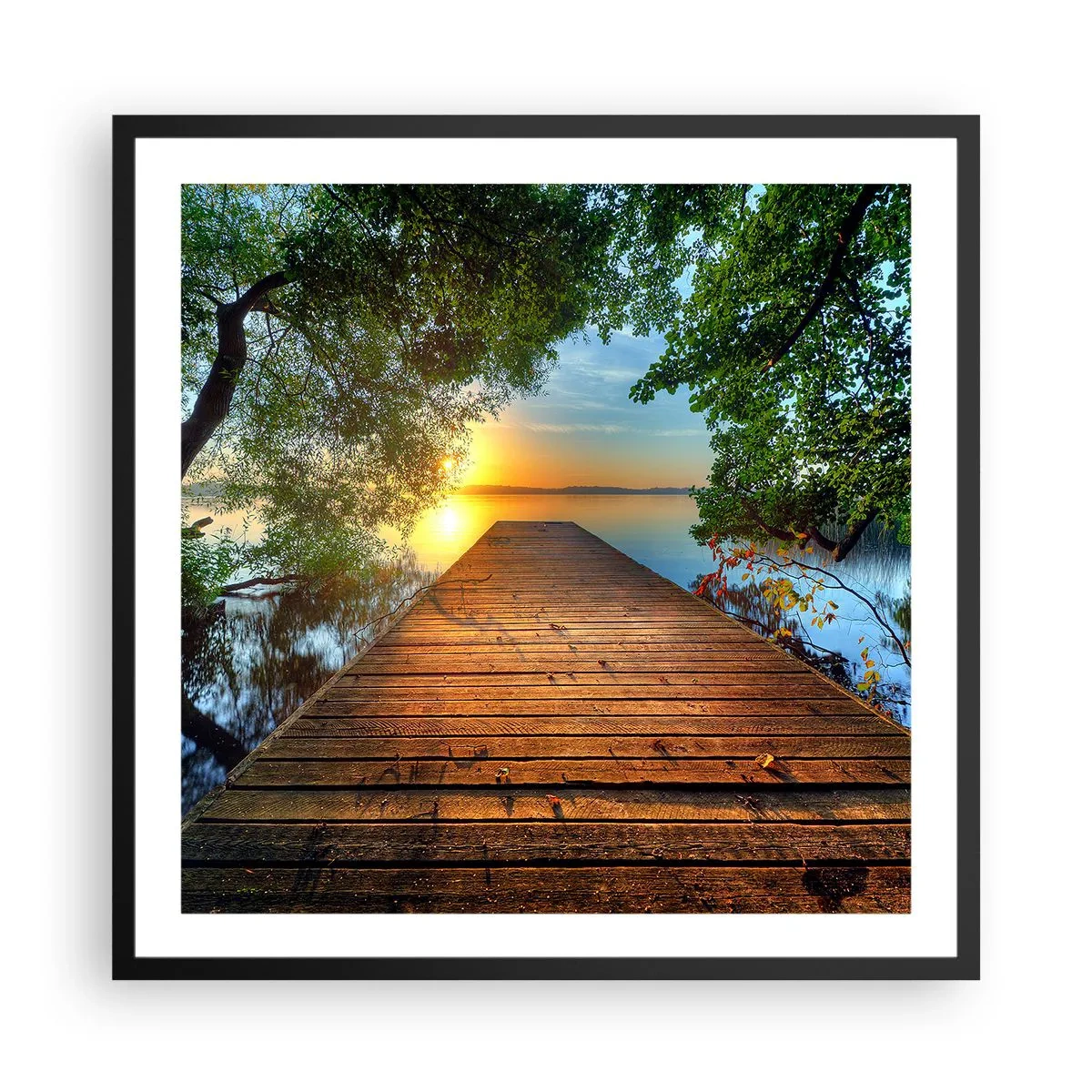 Affisch i svart ram - Sakta ner, sätt dig - 60x60 cm