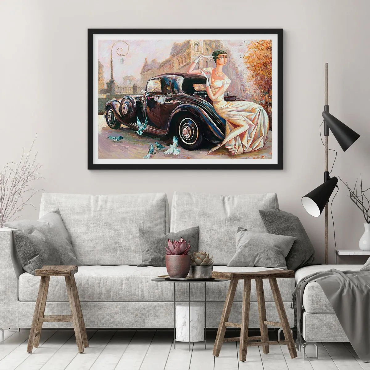 Affisch i svart ram - Elegans i retrostil - 70x50 cm