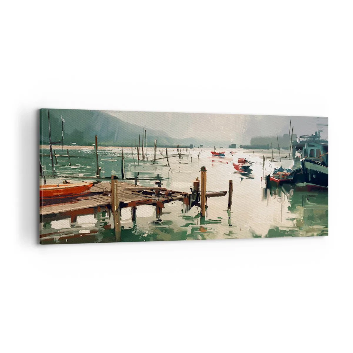 Canvastavla - Bild på duk - Täckt med smält måne - 120x50 cm