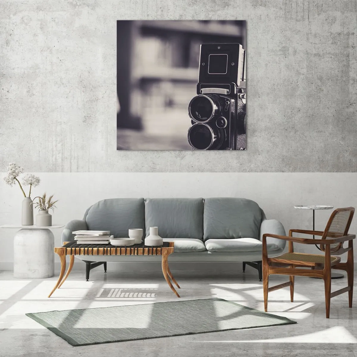 Glastavla - Bild på glas - Ett gammalt fotografis magi - 70x70 cm