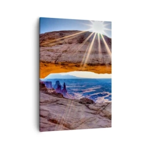 Canvastavla - Bild på duk - Genom bergsporten - 50x70 cm