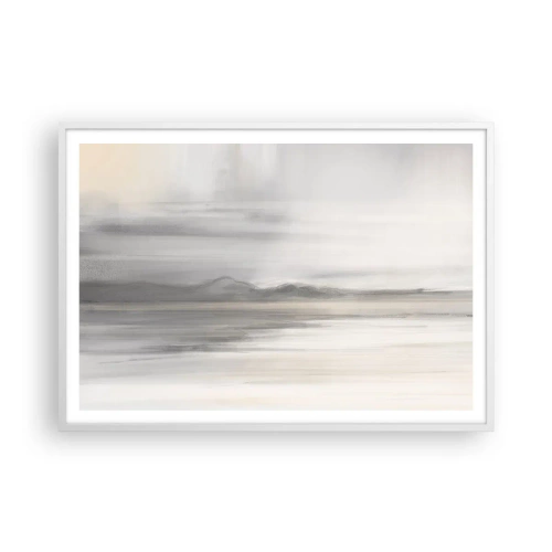 Affisch i vit ram - En eftertänksam bakgrund - 100x70 cm