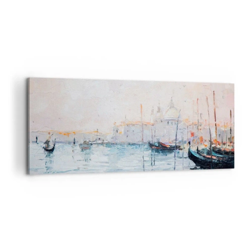 Canvastavla - Bild på duk - Bortom vatten, bortom dimma - 100x40 cm