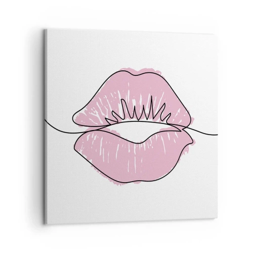Canvastavla - Bild på duk - Redo att kyssas? - 50x50 cm