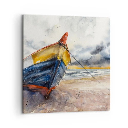 Canvastavla - Bild på duk - Vila på stranden - 50x50 cm