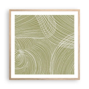 Affisch i ram av ljusek - Intrikat abstraktion i vitt - 60x60 cm