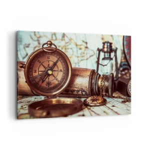 Canvastavla - Bild på duk - Piratäventyret i Karibien väntar - 120x80 cm