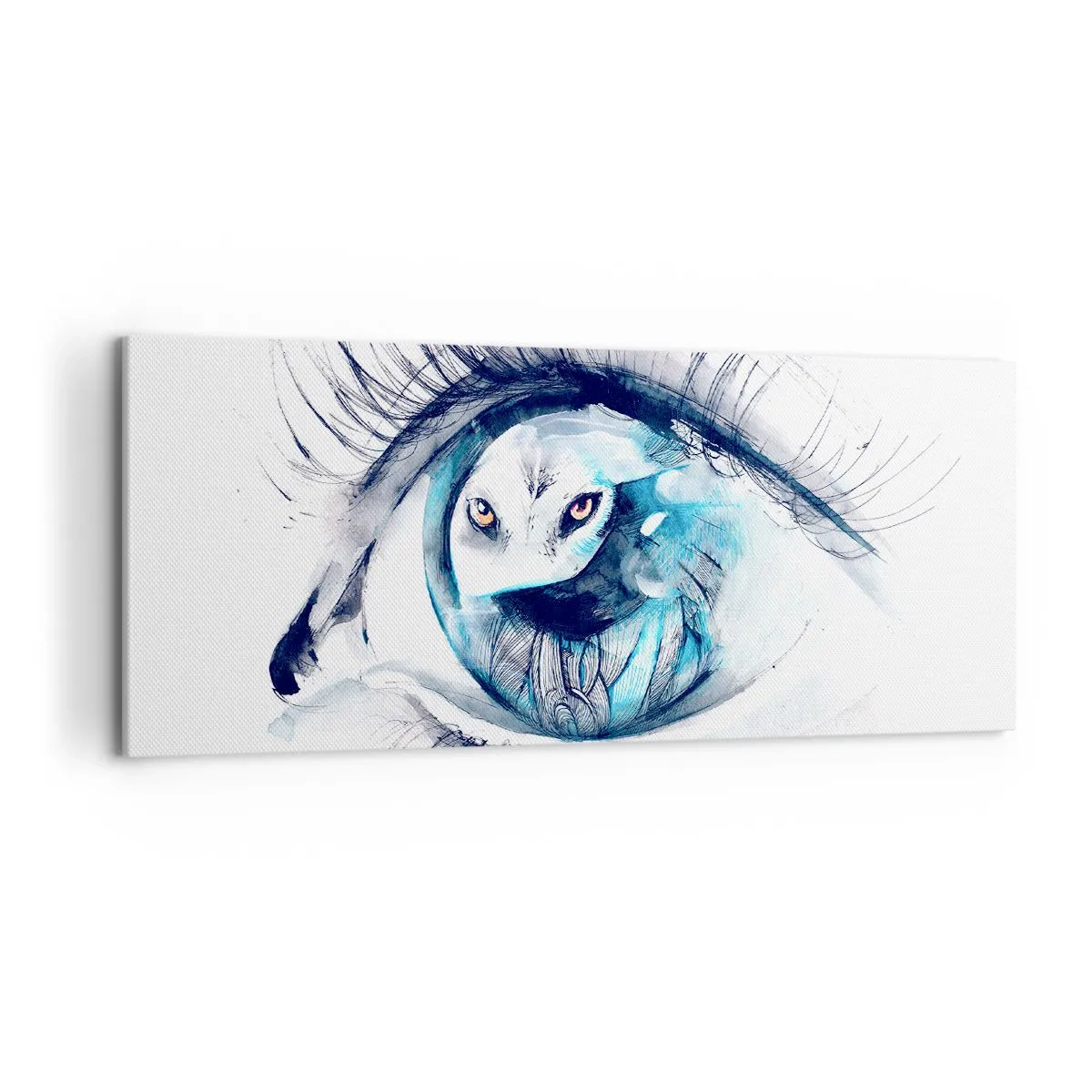 Canvastavla - Bild på duk - Öga mot öga med det vilda - 120x50 cm