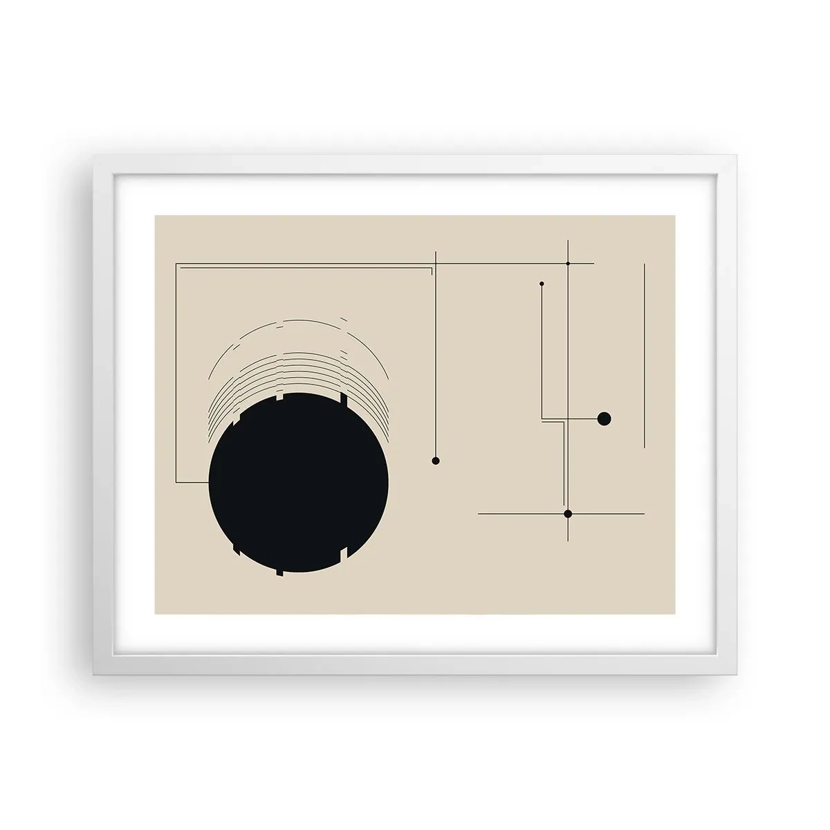 Affisch i vit ram - Fjädrande och dynamisk komposition - 50x40 cm