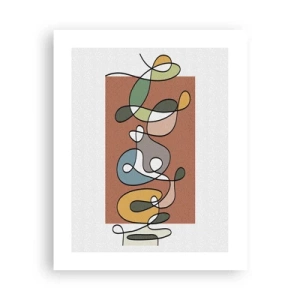 Affisch - Abstraktion: en färgglad dans - 40x50 cm