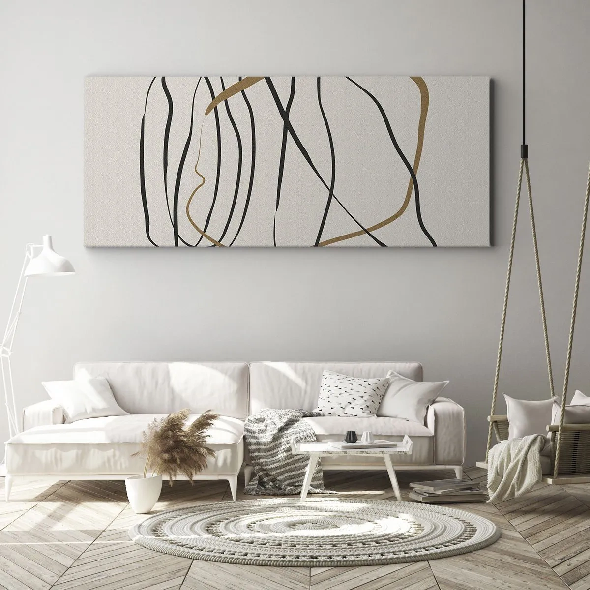 Canvastavla - Bild på duk - Komposition: besittande dans - 100x40 cm