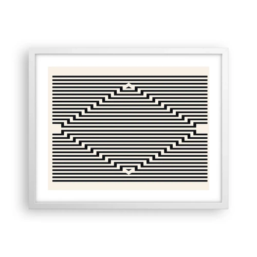 Affisch i vit ram - Geometrisk illusion - 50x40 cm