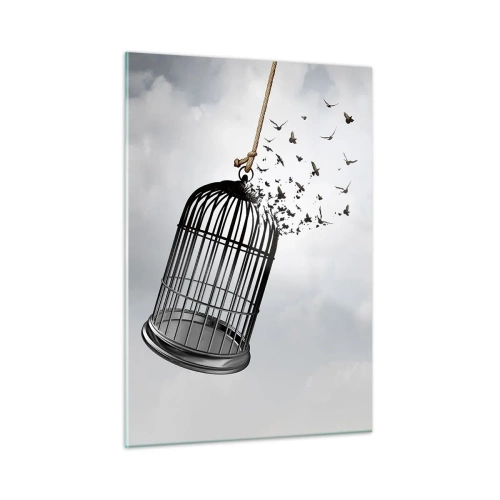 Glastavla - Bild på glas - Tro...Hopp...Frihet! - 50x70 cm