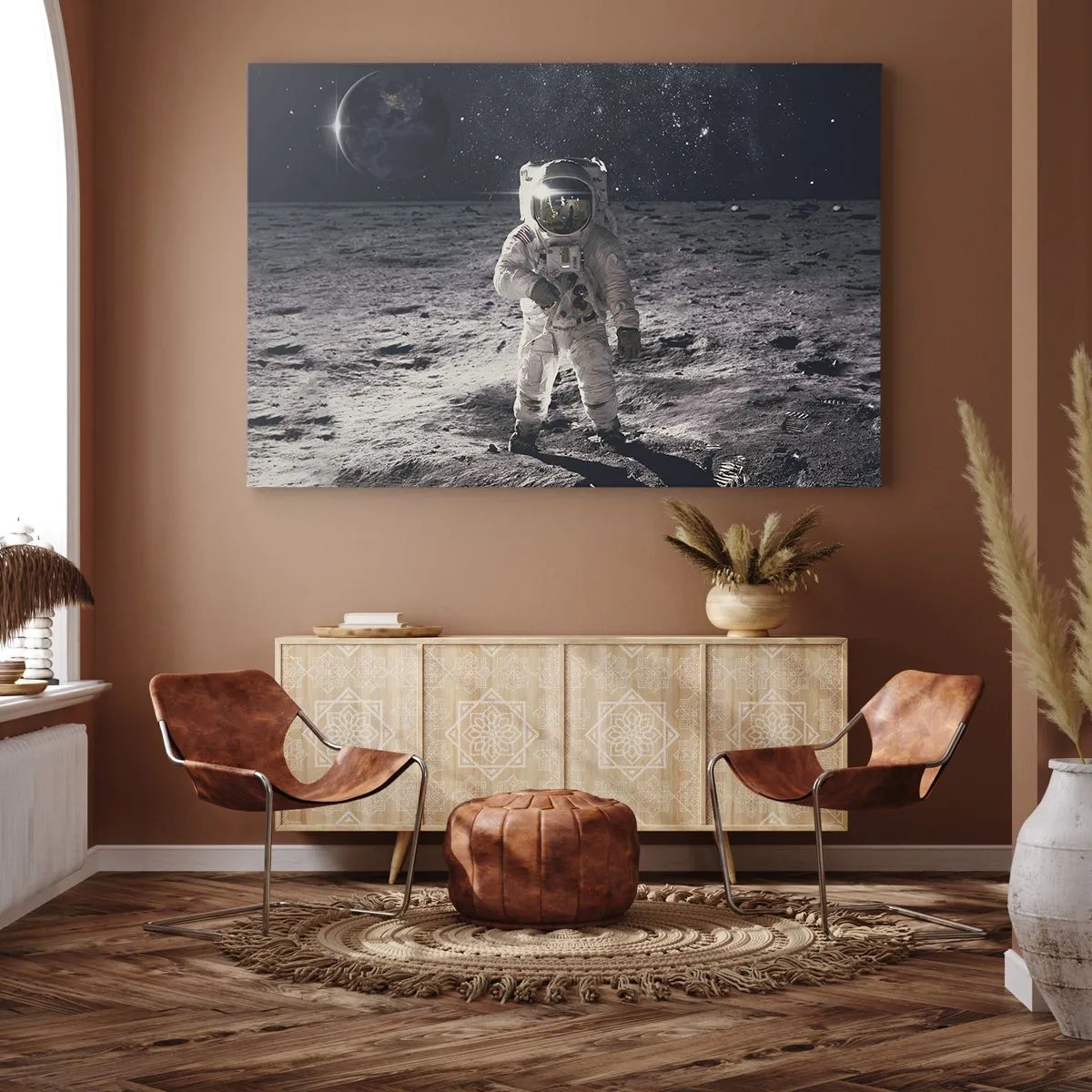 Canvastavla - Bild på duk - Hälsningar från månen - 70x50 cm