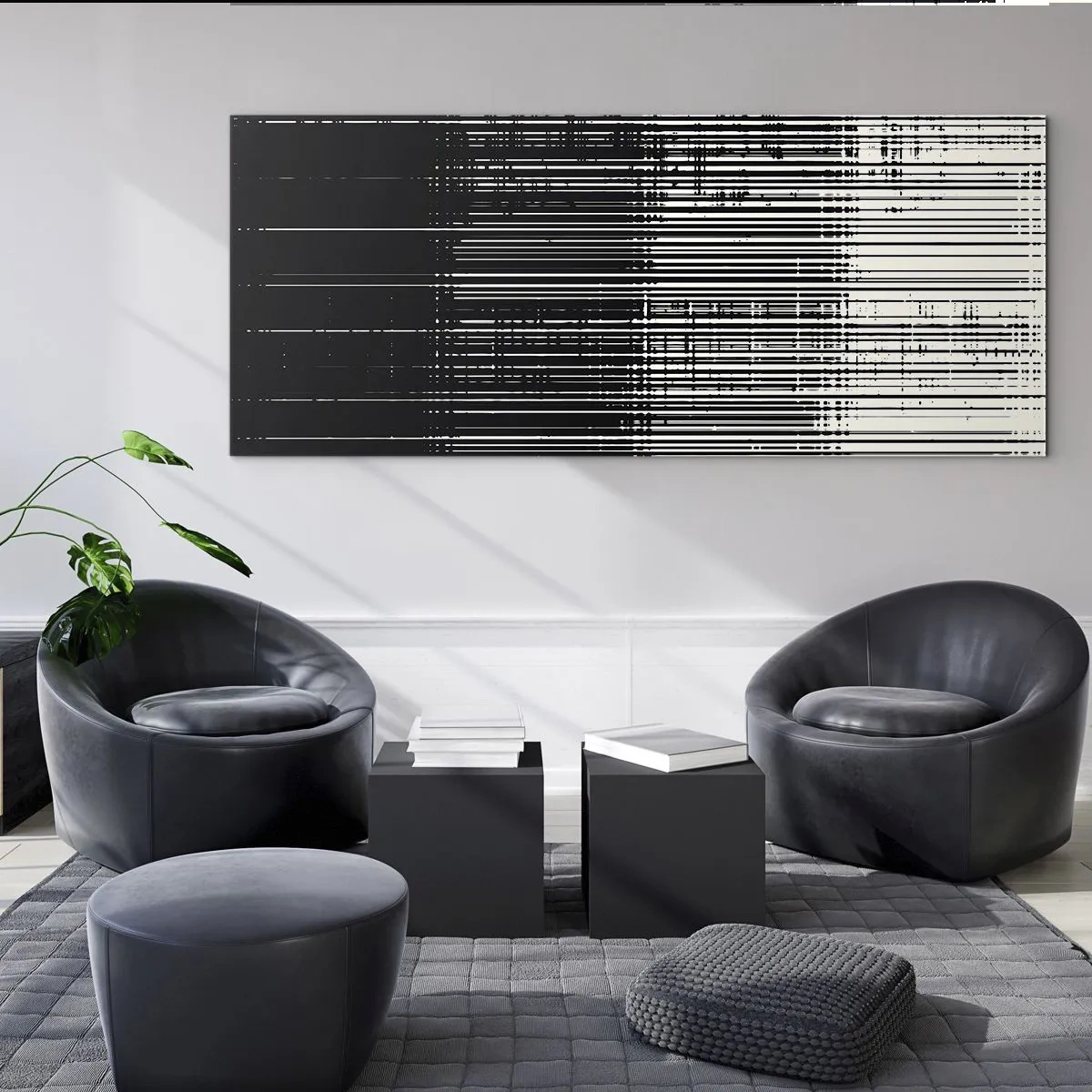 Glastavla - Bild på glas - Vågor och vibrationer - 100x40 cm
