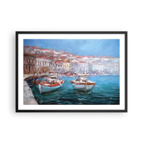 Affisch i svart ram - Italiensk vik - 70x50 cm