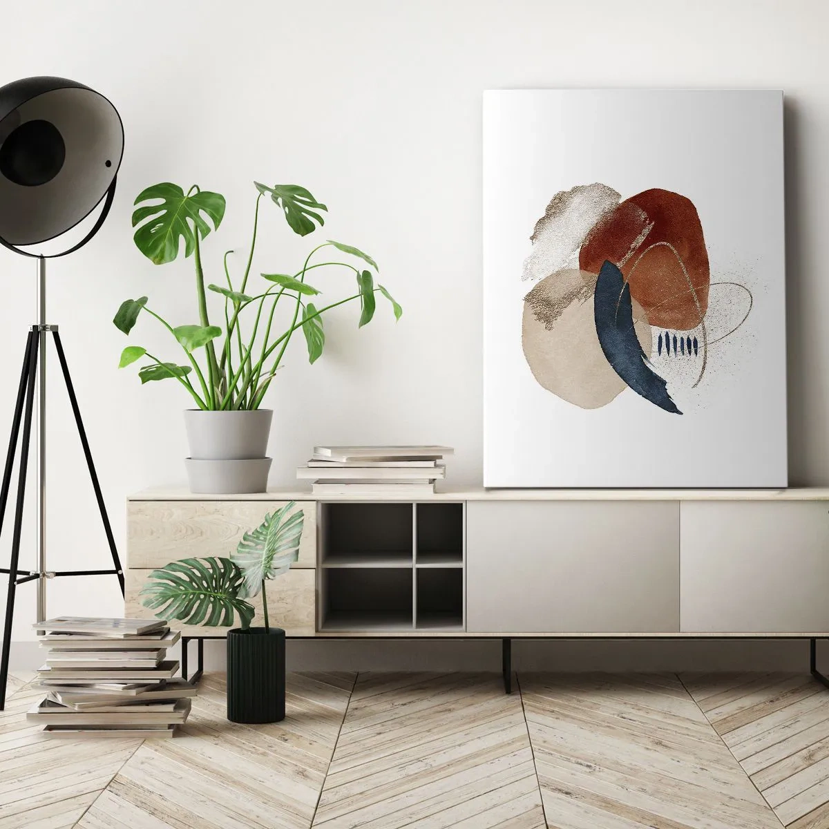 Canvastavla - Bild på duk - Oval komposition - 50x70 cm