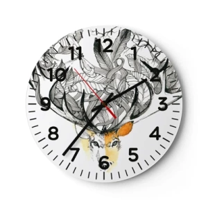 Väggklocka - Klocka på glas - Ymnighetshorn - 40x40 cm