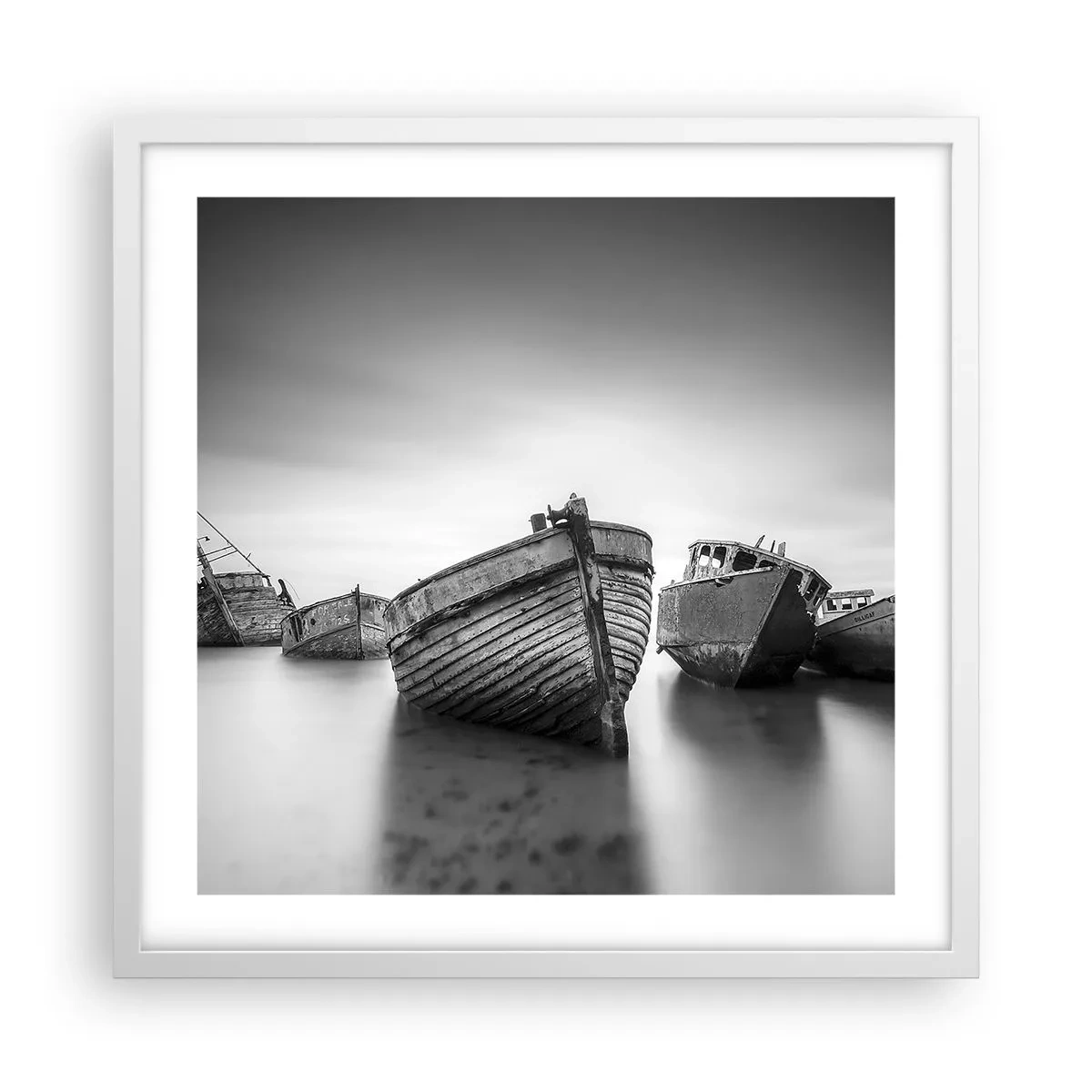 Affisch i vit ram - Bara minnen... - 50x50 cm