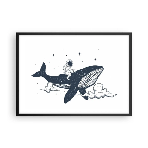 Affisch i svart ram - Rymdäventyr - 70x50 cm
