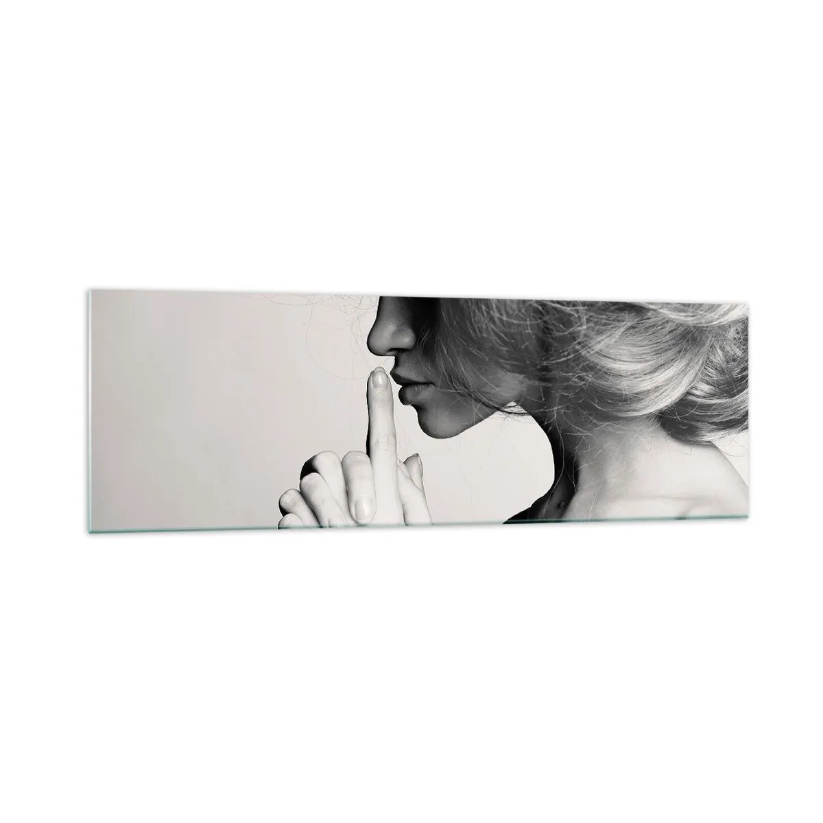 Glastavla - Bild på glas - Lyssnar på sig själv - 160x50 cm
