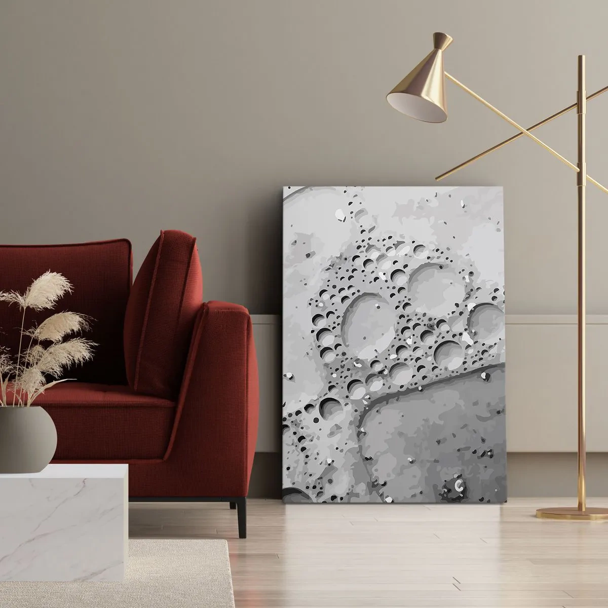 Canvastavla - Bild på duk - Spår efter skum - 80x120 cm