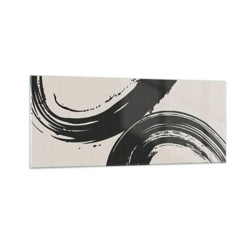 Glastavla - Bild på glas - Svepande och cirkulärt - 100x40 cm