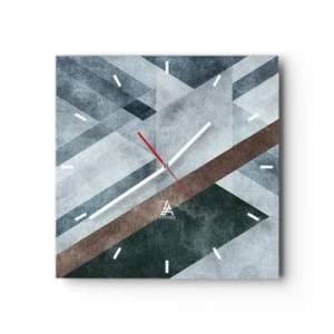 Väggklocka - Klocka på glas - Sofistikerad elegans i geometri - 40x40 cm