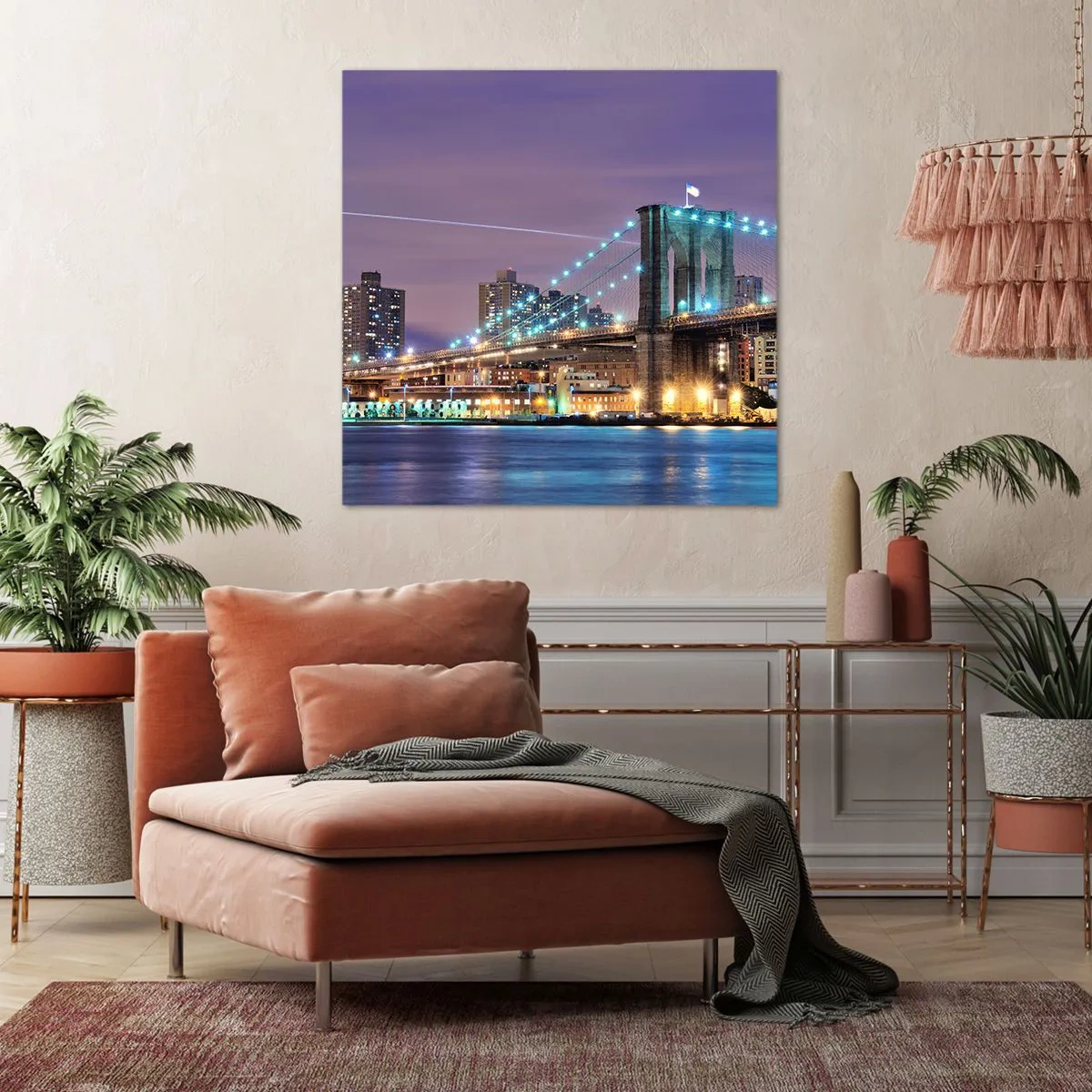 Canvastavla - Bild på duk - Brooklyn-bron sedan många år - 30x30 cm