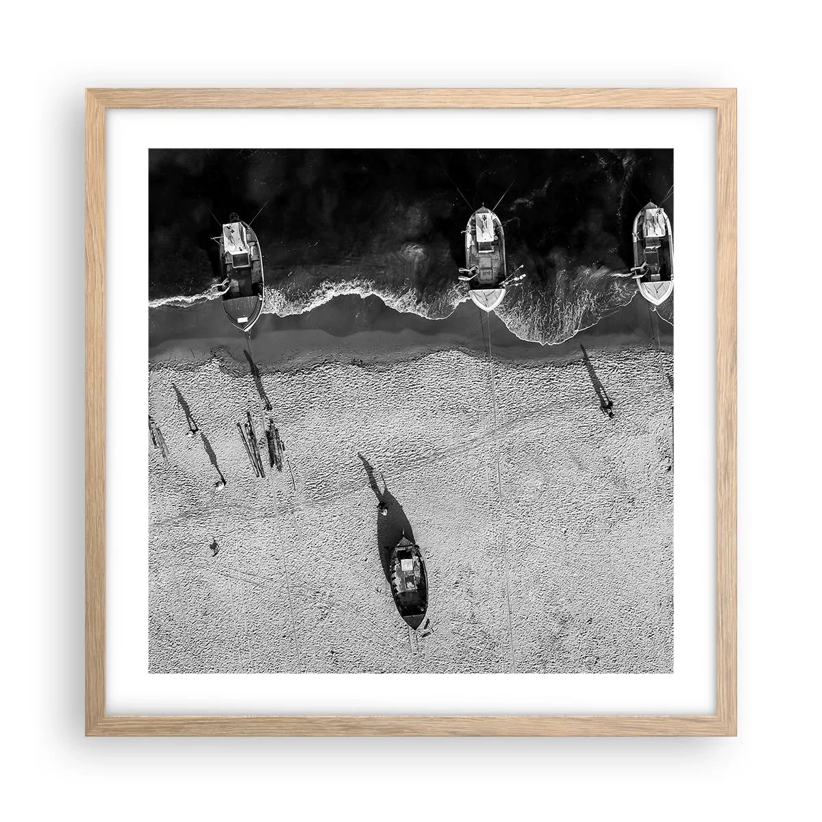 Affisch i ram av ljusek - Fortfarande på stranden... - 50x50 cm