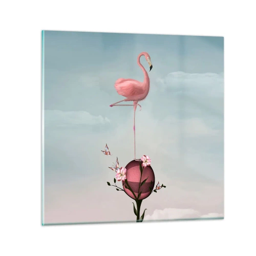 Glastavla - Bild på glas - Basketbollens allegori - 30x30 cm