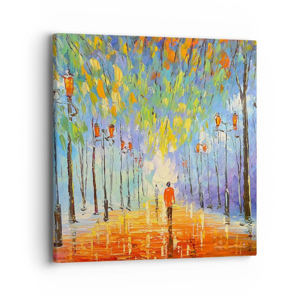 Canvastavla - Bild på duk - Regnets nattvisa - 40x40 cm