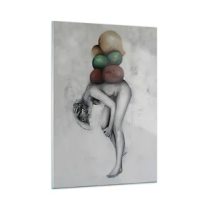 Glastavla - Bild på glas - Livets börda - 50x70 cm