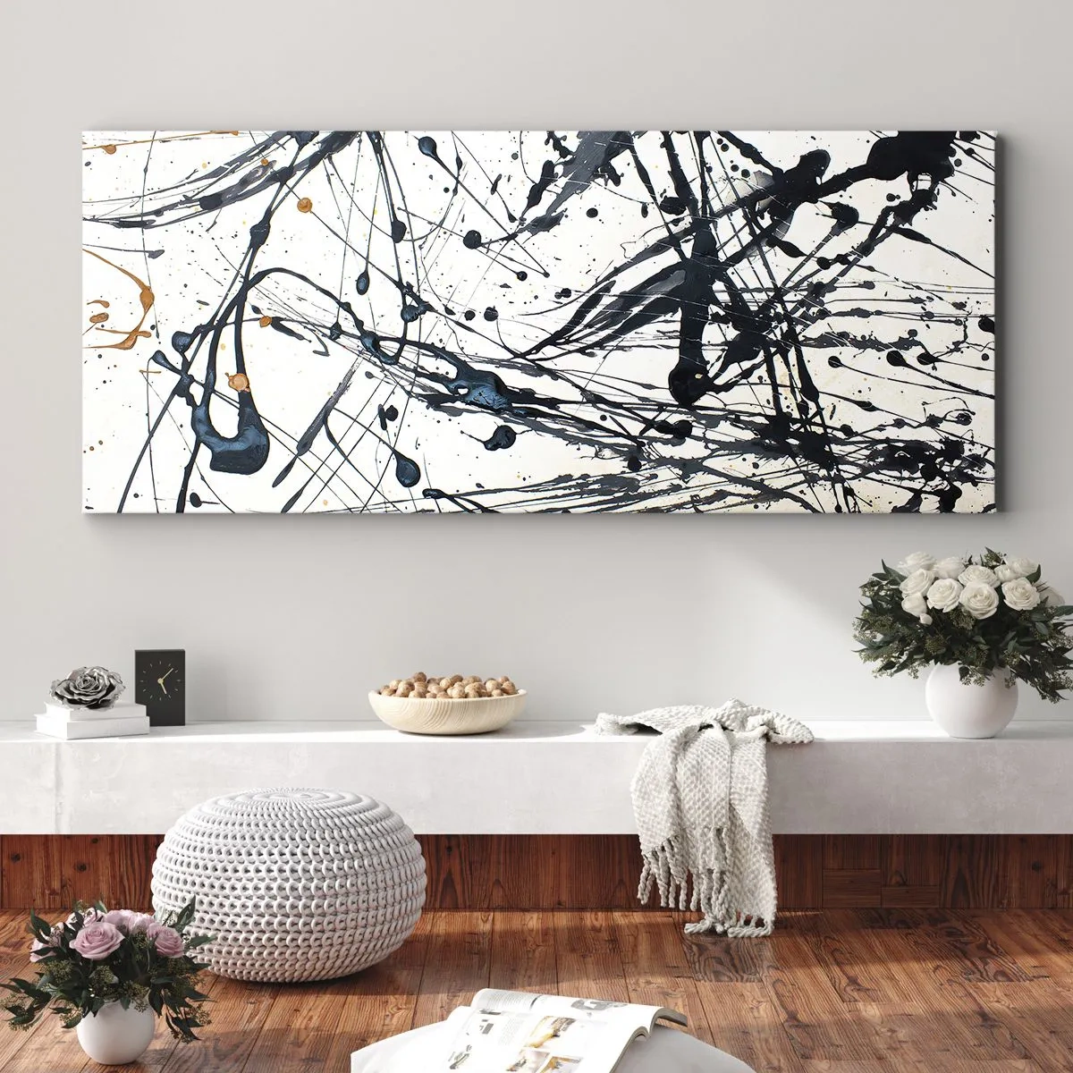 Canvastavla - Bild på duk - Expressionistisk abstraktion - 100x40 cm