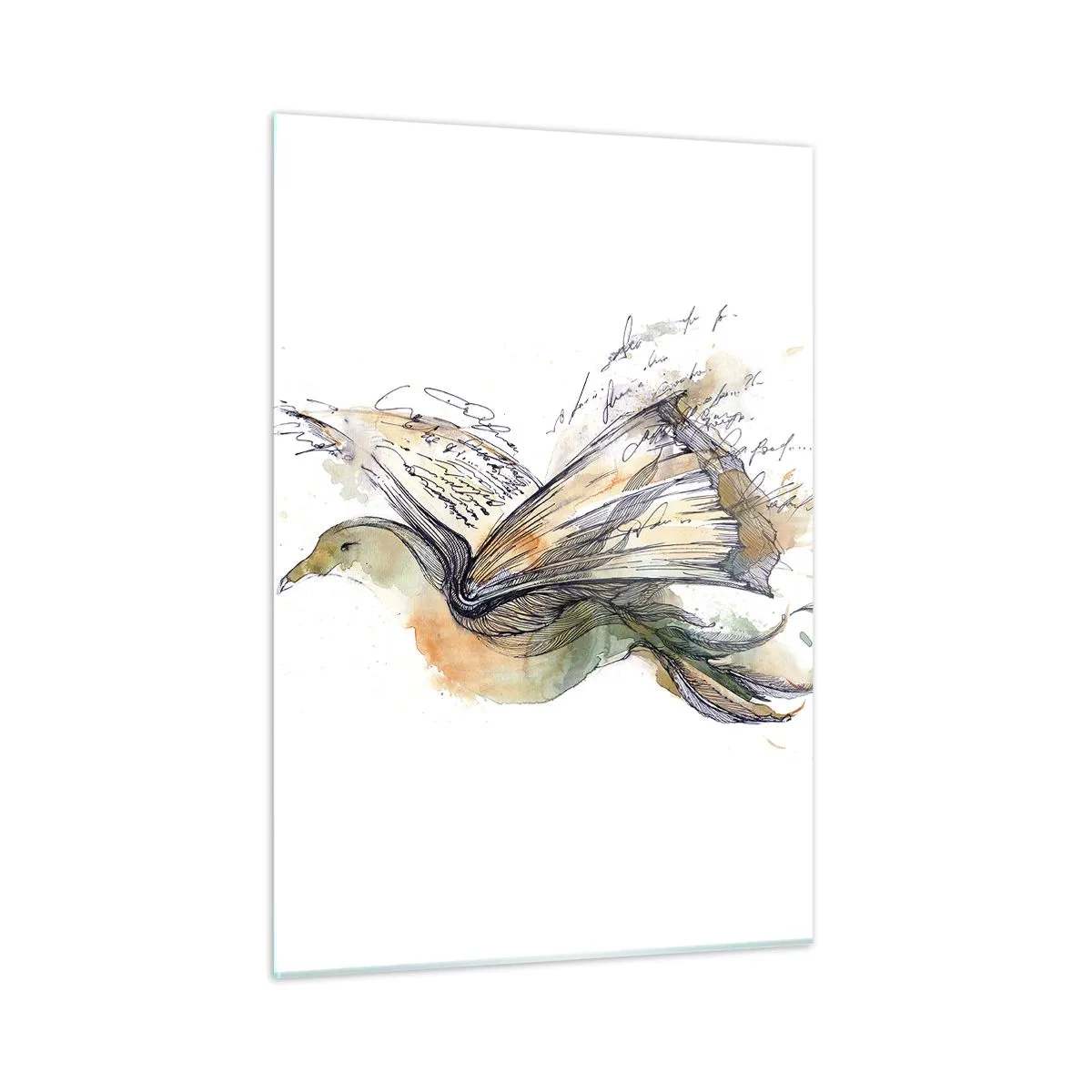 Glastavla - Bild på glas - På poesins vingar - 50x70 cm