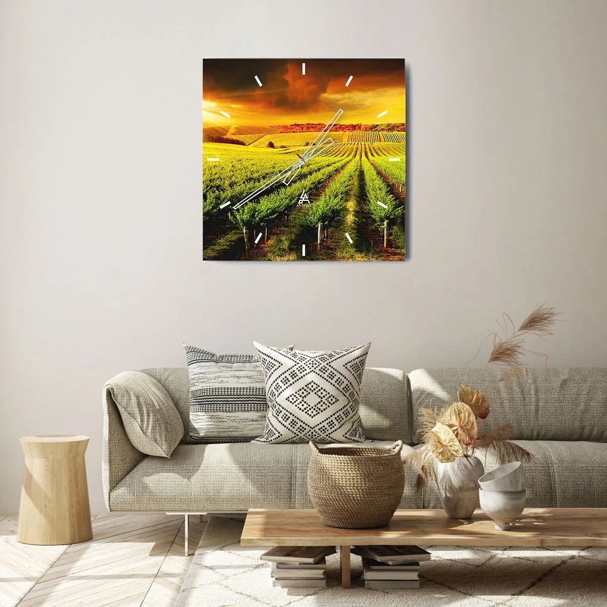 Väggklocka - Klocka på glas - Under australiensiska solen - 40x40 cm