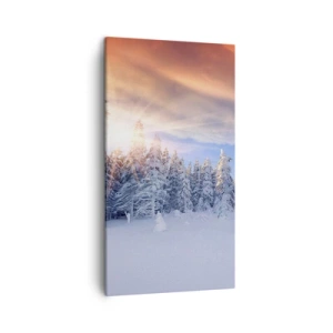 Canvastavla - Bild på duk - Naturens snöiga spel - 45x80 cm