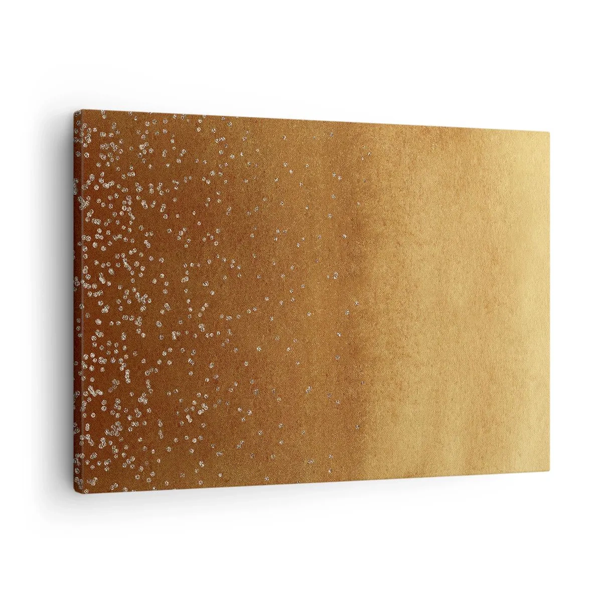 Canvastavla - Bild på duk - En gyllene toning med subtilt skimmer och utsmyckning - 70x50cm - Ljusets födsel - Modern väggdekoration för vardagsrum och sovrum ARTTOR
