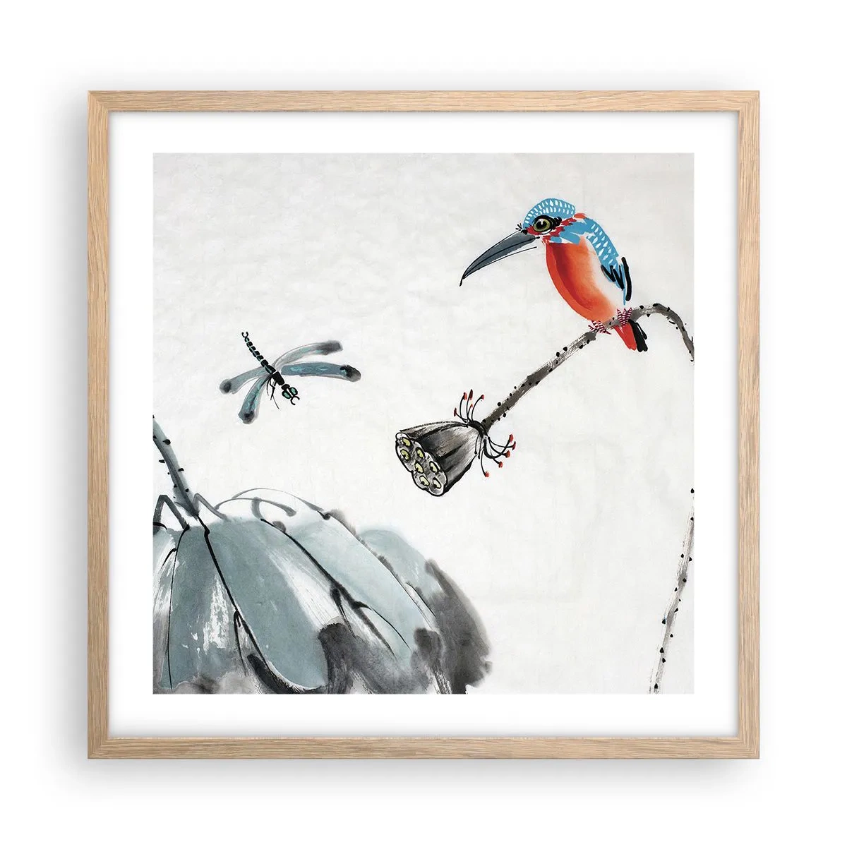 Affisch i ram av ljusek - Ängens liv - 50x50 cm