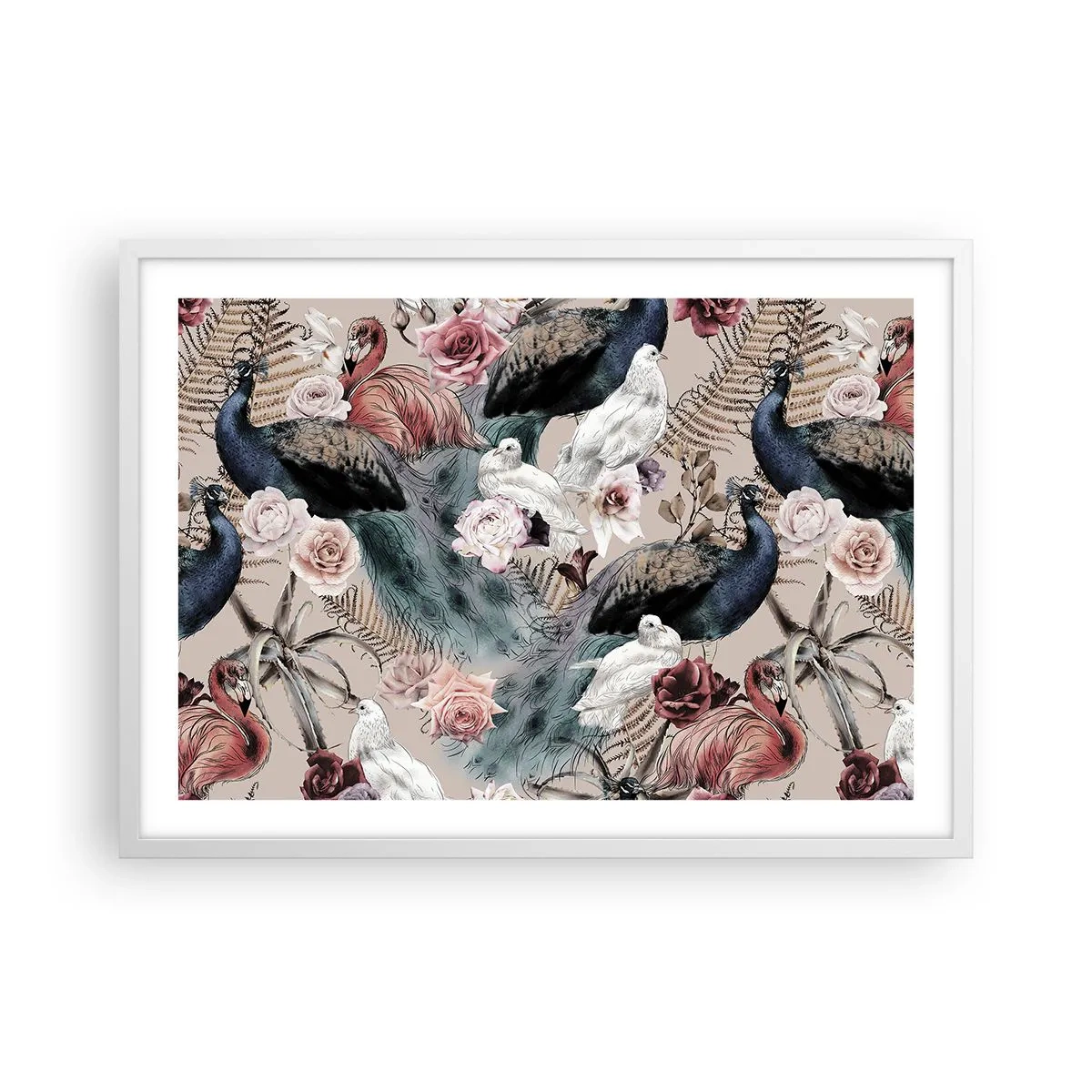 Affisch i vit ram - I palatsträdgården - 70x50 cm