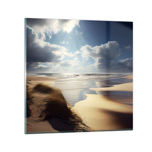 Glastavla - Bild på glas - Strand, vild strand - 50x50 cm