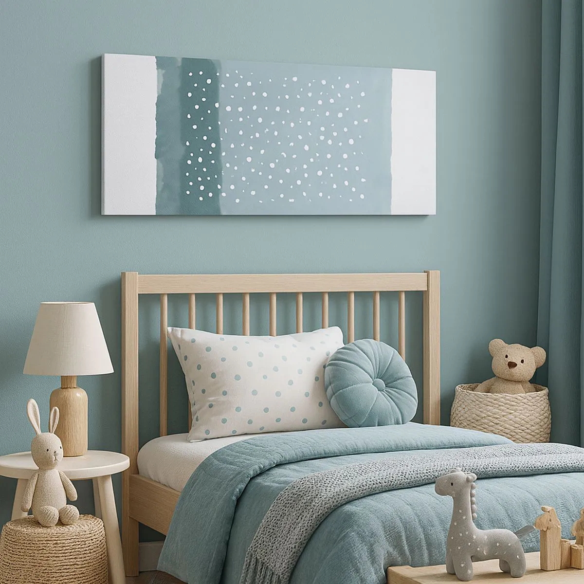 Canvastavla - Bild på duk - Uppstådda ur det blåa - 100x40 cm