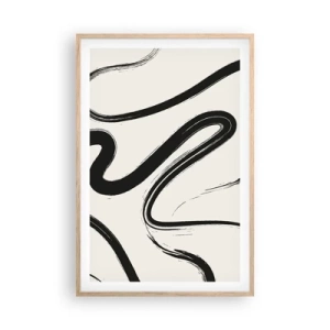 Affisch i ram av ljusek - Svart och vit elegans - 61x91 cm
