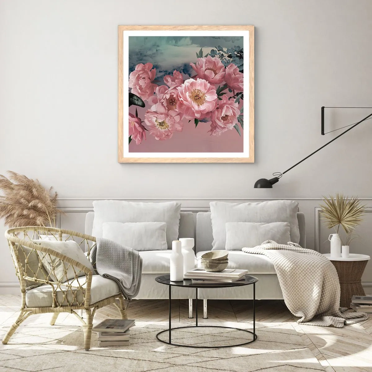 Affisch i ram av ljusek - Romantikens höjdpunkt - 40x40 cm