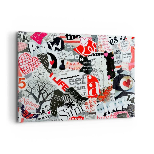 Canvastavla - Bild på duk - Hipster collage - 100x70 cm
